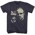Godfather Mens S/S T-Shirt - Finger Waggle - Heather Navy Heather Hoodie, Sweatshirt | CiraTrend.com