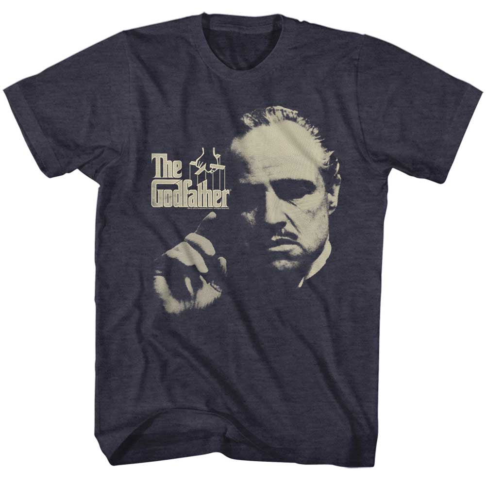 Godfather Mens S/S T-Shirt - Finger Waggle - Heather Navy Heather Hoodie, Sweatshirt | CiraTrend.com