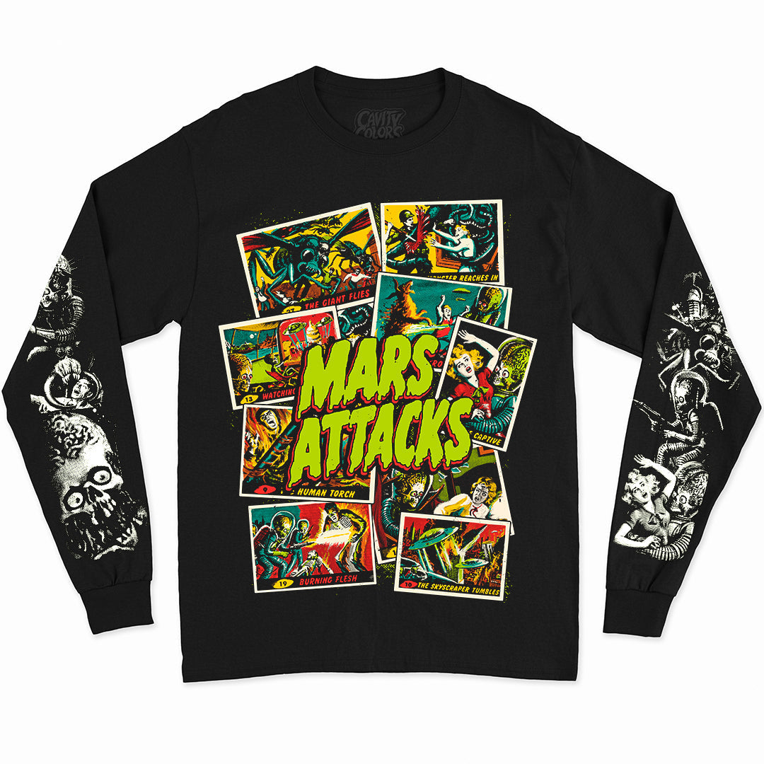 MARS ATTACKS: WAX PACK LEGACY - LONG SLEEVE SHIRT (GLOW IN THE DARK) Hoodie, Sweatshirt | CiraTrend.com (Image 1)
