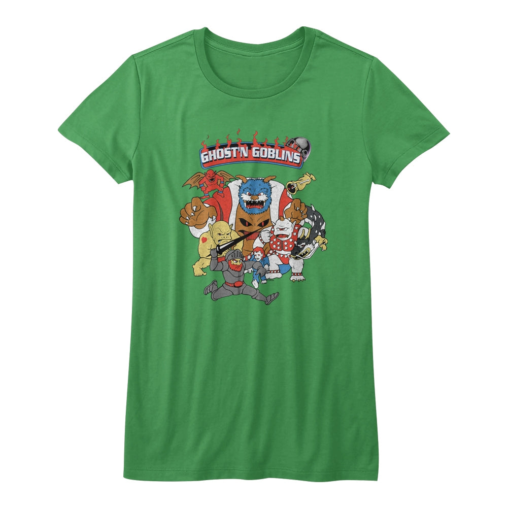 Ghost'N Goblins Girls Juniors S/S T-Shirt - Goblins - Solid Kelly Hoodie, Sweatshirt | CiraTrend.com