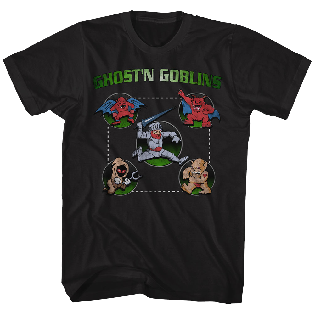 Ghost'N Goblins Mens S/S T-Shirt - Full Circle - Solid Black Hoodie, Sweatshirt | CiraTrend.com