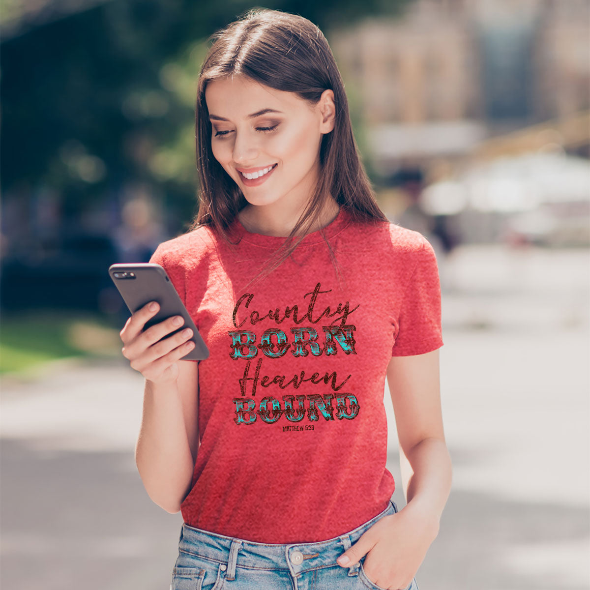 grace & truth Womens T-Shirt Country Born Heaven Bound Hoodie, Sweatshirt | CiraTrend.com (Image 3)