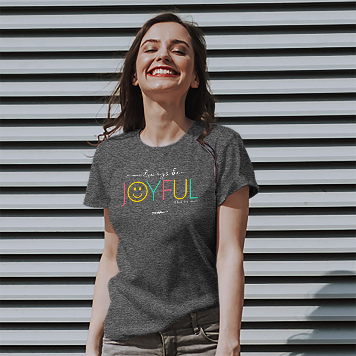 grace & truth Womens T-Shirt Joyful Smile Hoodie, Sweatshirt | CiraTrend.com (Image 3)