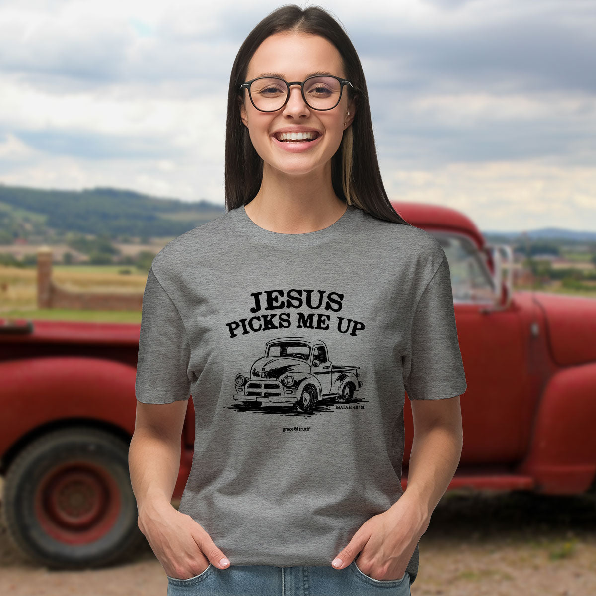 grace & truth Womens T-Shirt Jesus Picks Me Hoodie, Sweatshirt | CiraTrend.com (Image 3)