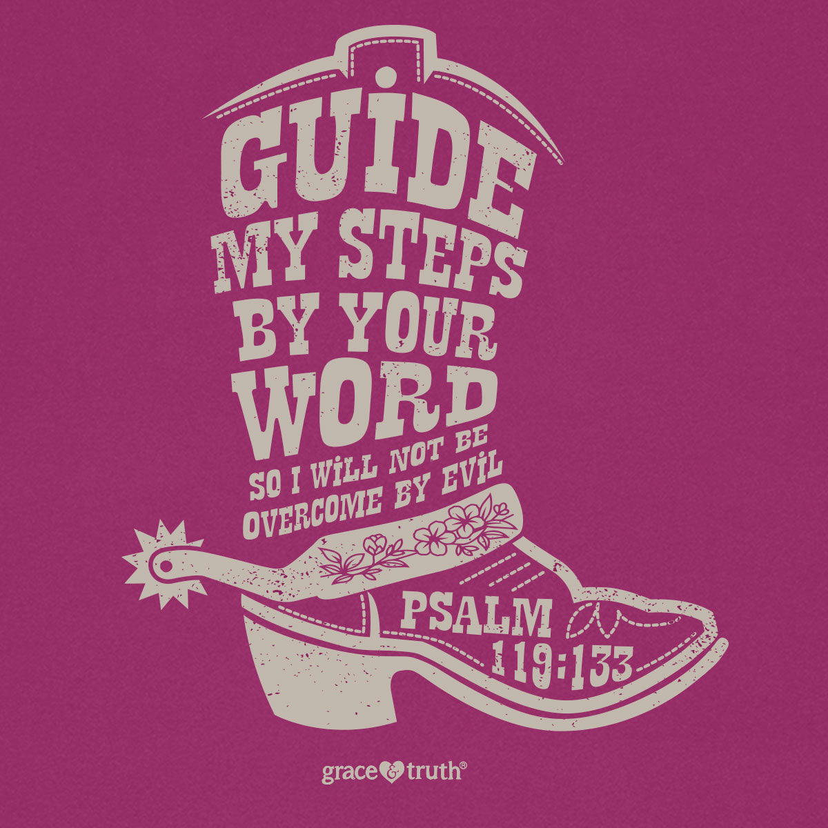 grace & truth Womens T-Shirt Cowboy Boot Guided By Bible Hoodie, Sweatshirt | CiraTrend.com (Image 2)