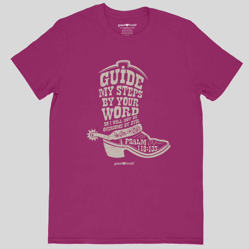 grace & truth Womens T-Shirt Cowboy Boot Guided By Bible Hoodie, Sweatshirt | CiraTrend.com (Image 1)