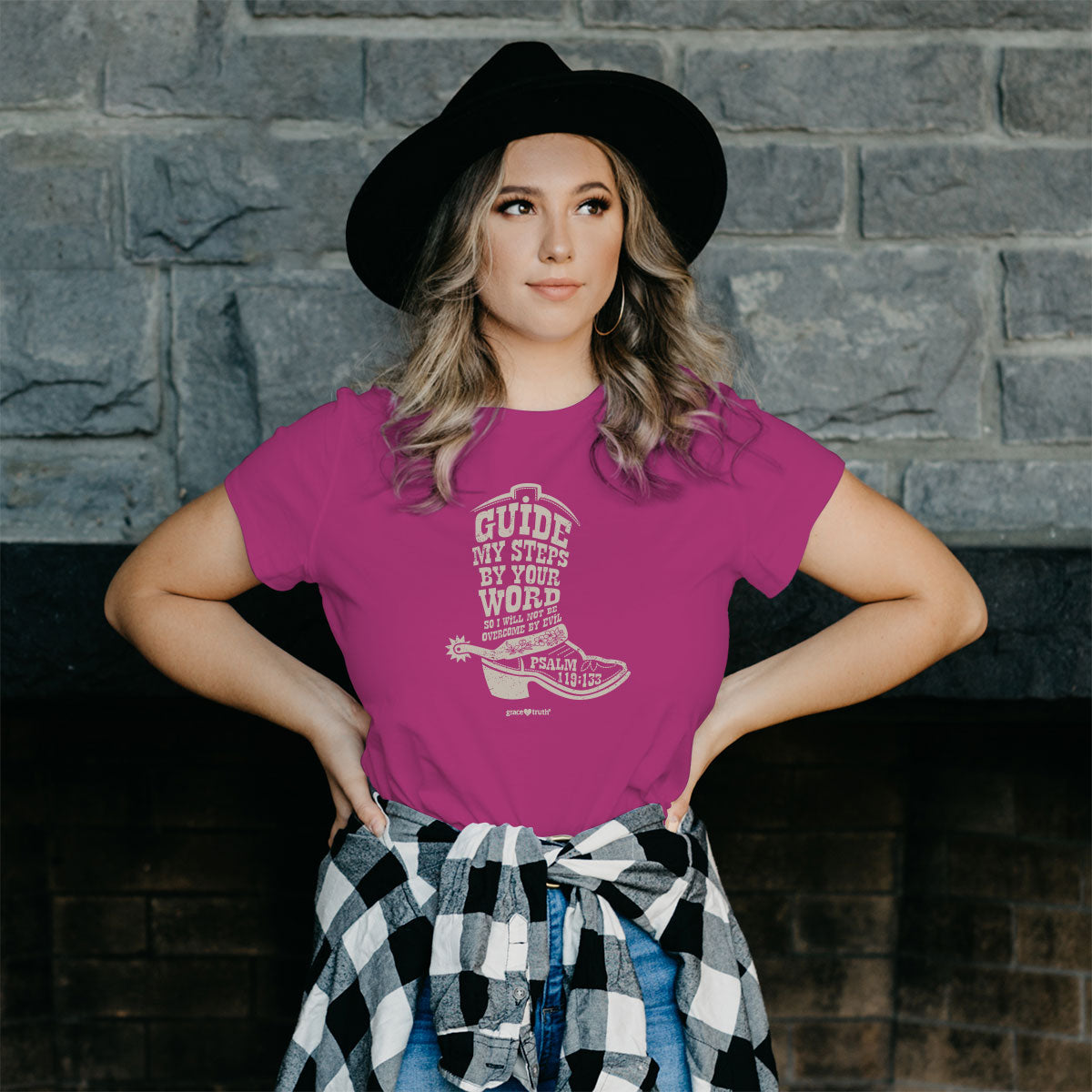 grace & truth Womens T-Shirt Cowboy Boot Guided By Bible Hoodie, Sweatshirt | CiraTrend.com (Image 4)