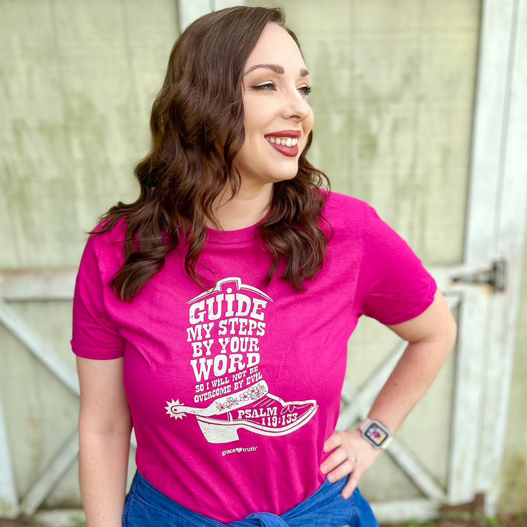 grace & truth Womens T-Shirt Cowboy Boot Guided By Bible Hoodie, Sweatshirt | CiraTrend.com (Image 3)