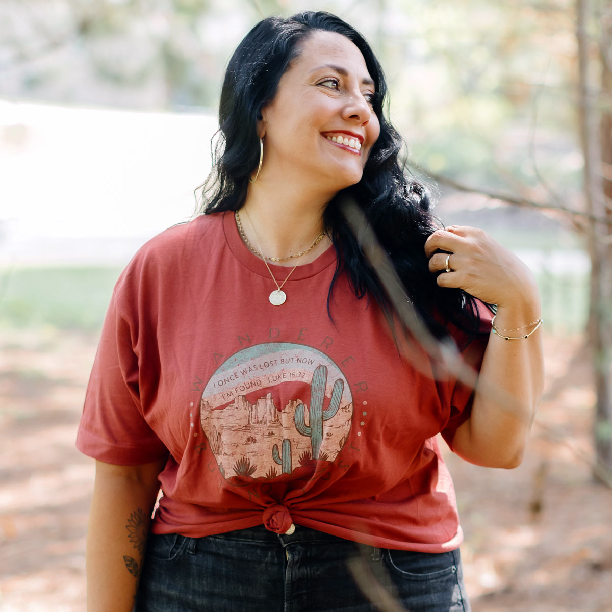 grace & truth Womens T-Shirt Wanderer Guided By Faith Hoodie, Sweatshirt | CiraTrend.com (Image 4)