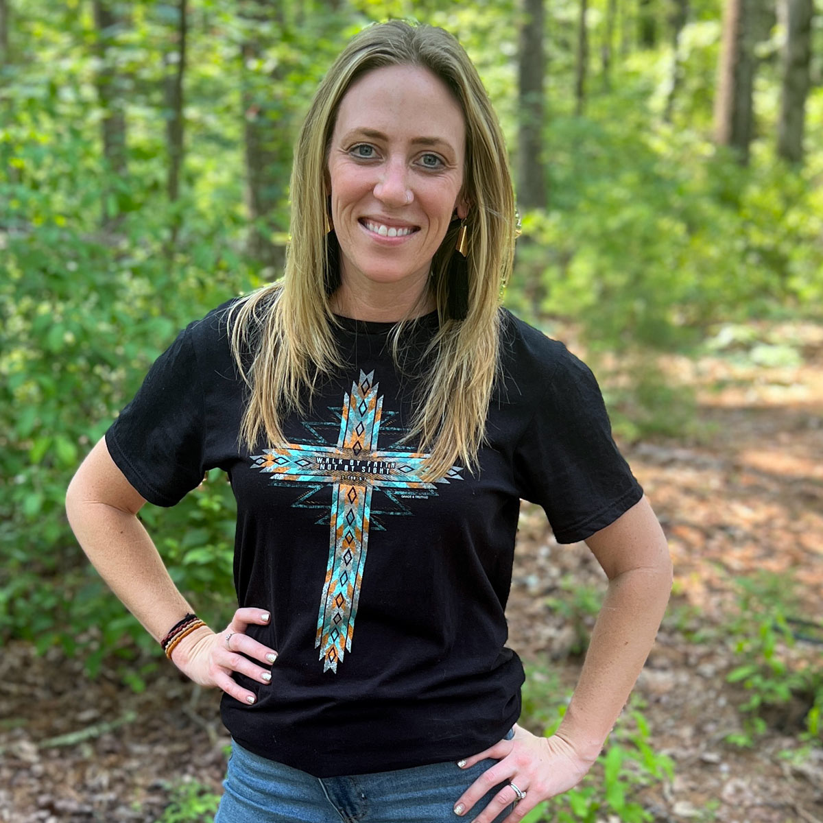 grace & truth Womens T-Shirt Southwestern Cross Hoodie, Sweatshirt | CiraTrend.com (Image 4)