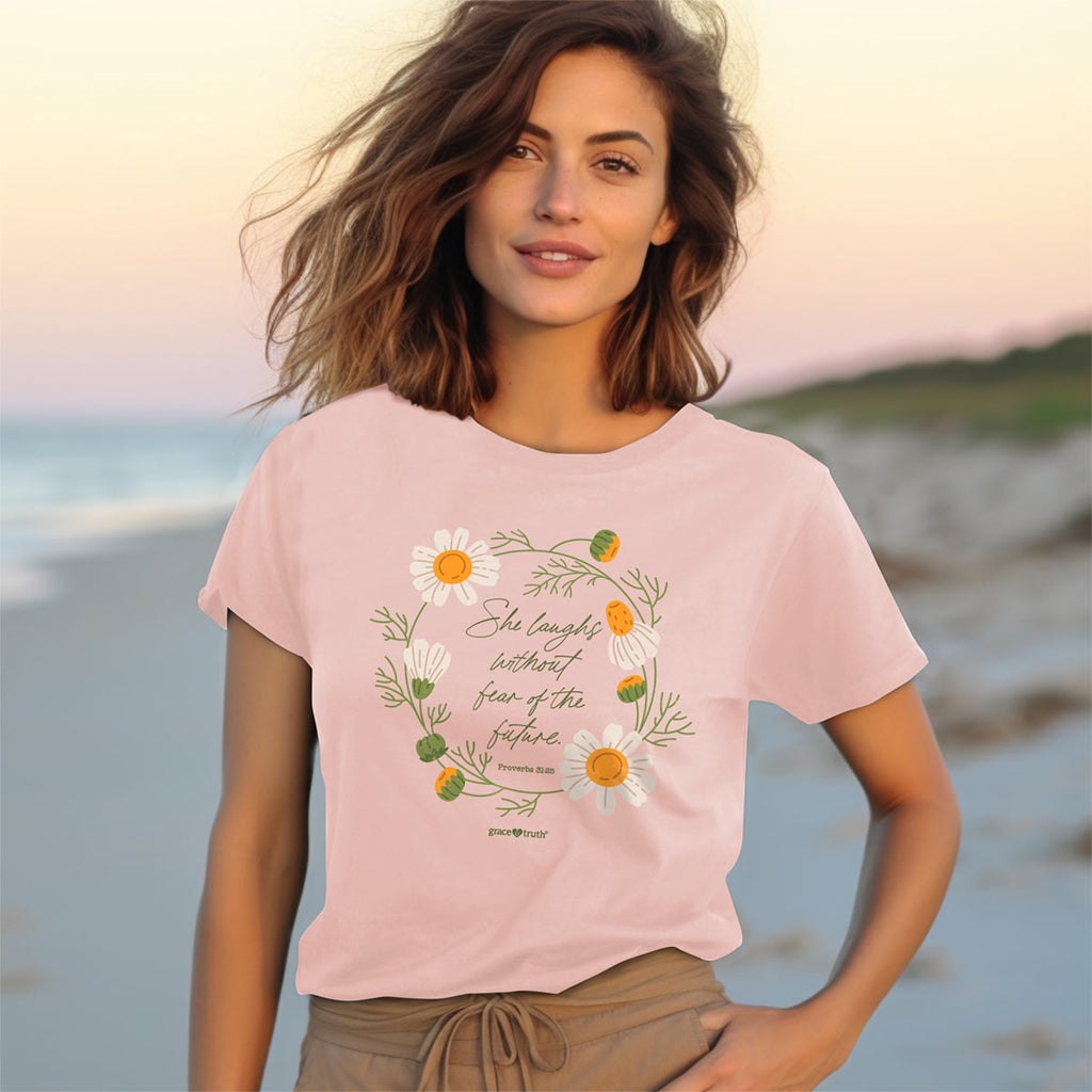 grace & truth Womens T-Shirt She Laughs Without Fear Hoodie, Sweatshirt | CiraTrend.com (Image 3)