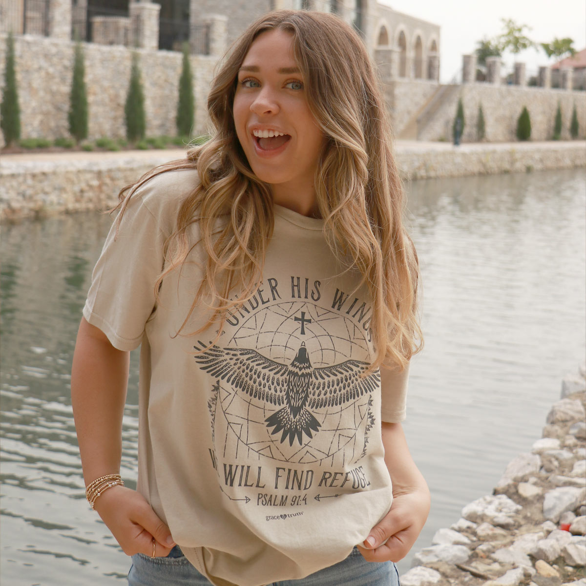grace & truth Womens T-Shirt Refuge Under His Wings Hoodie, Sweatshirt | CiraTrend.com (Image 3)