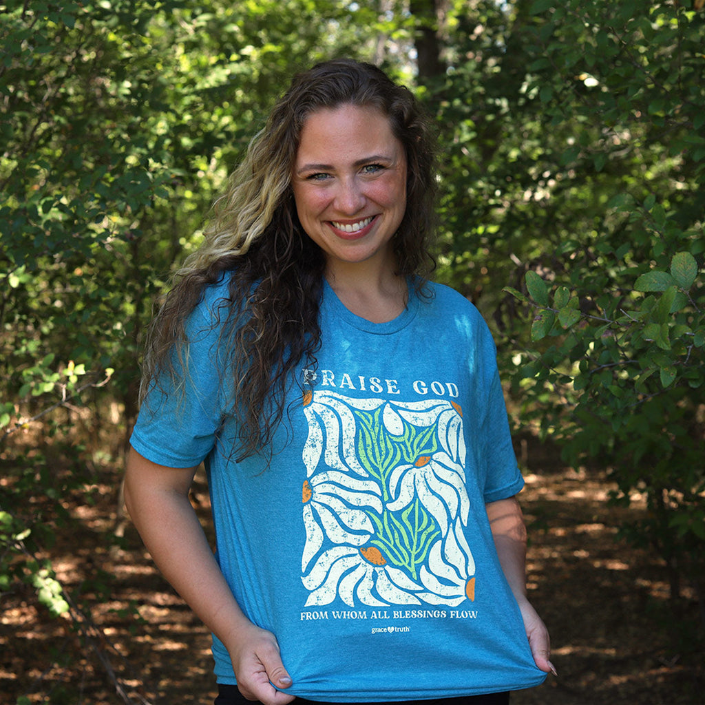 grace & truth Womens T-Shirt Praise God Flowers Hoodie, Sweatshirt | CiraTrend.com (Image 4)