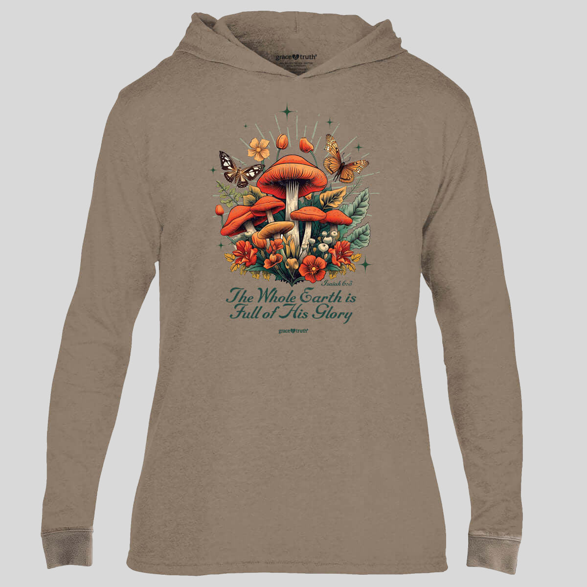 grace & truth Womens Hooded T-Shirt Mushrooms Hoodie, Sweatshirt | CiraTrend.com (Image 1)