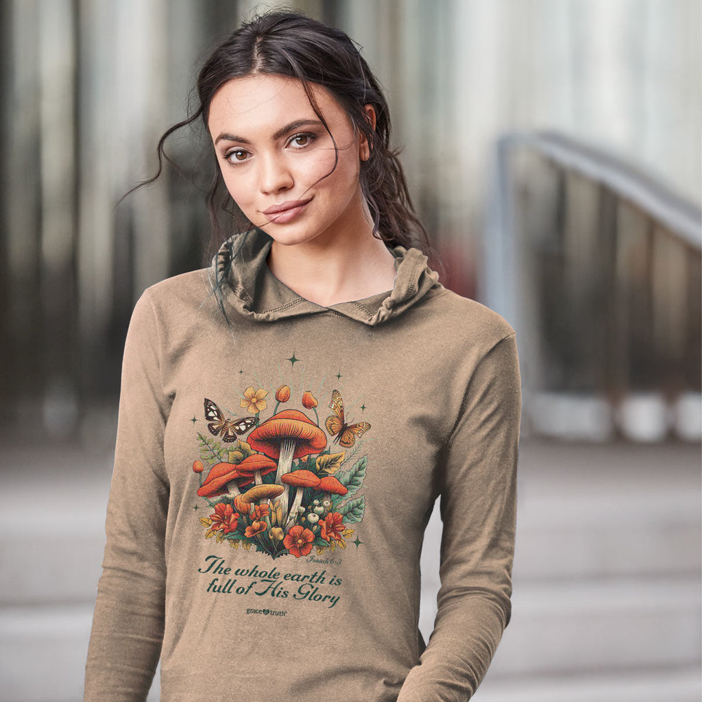 grace & truth Womens Hooded T-Shirt Mushrooms Hoodie, Sweatshirt | CiraTrend.com (Image 3)