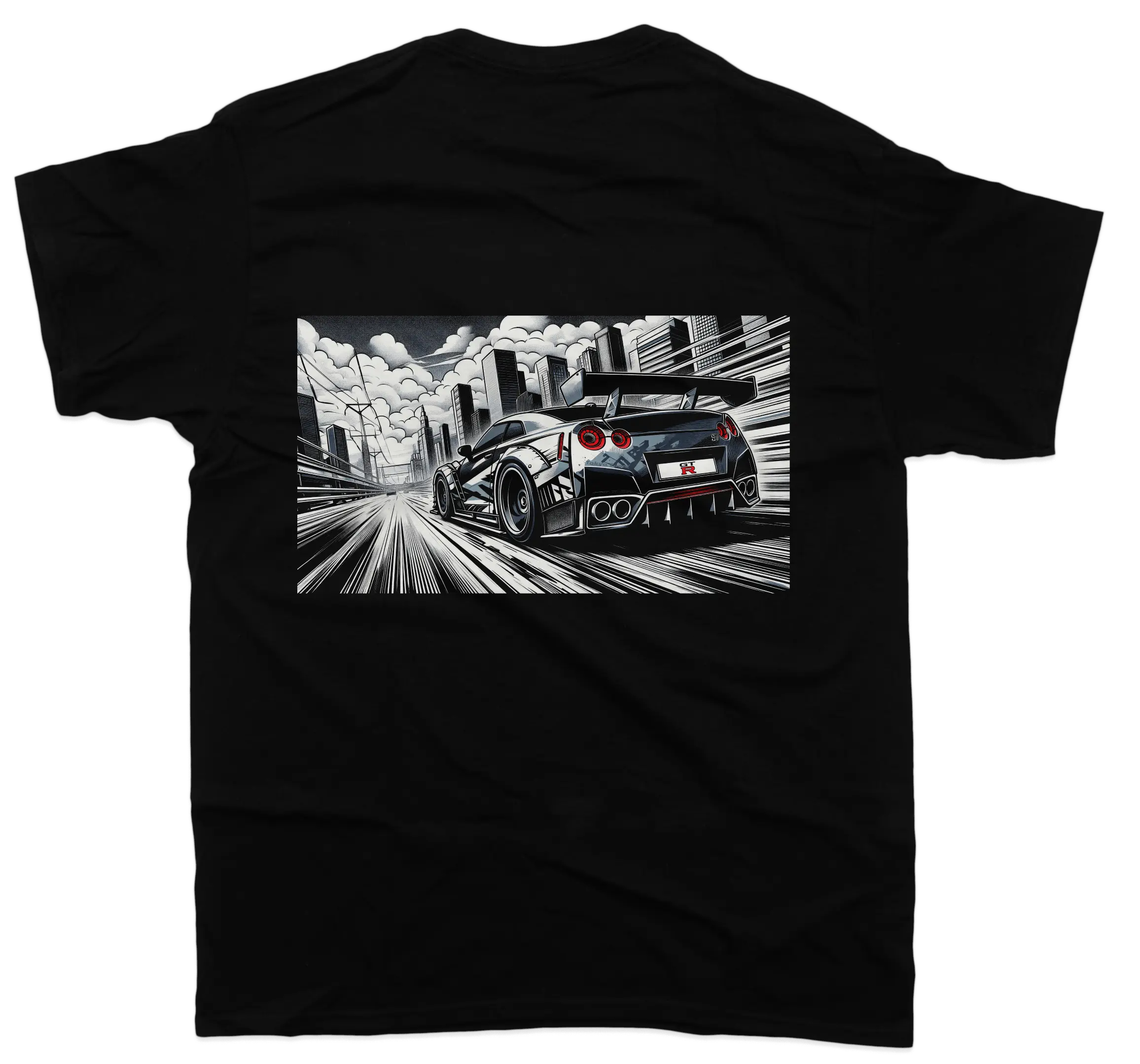 GTR B-W Comic T-Shirt - Unisex - Car Enthusiast - Drifting Drag JDM Hoodie, Sweatshirt | CiraTrend.com