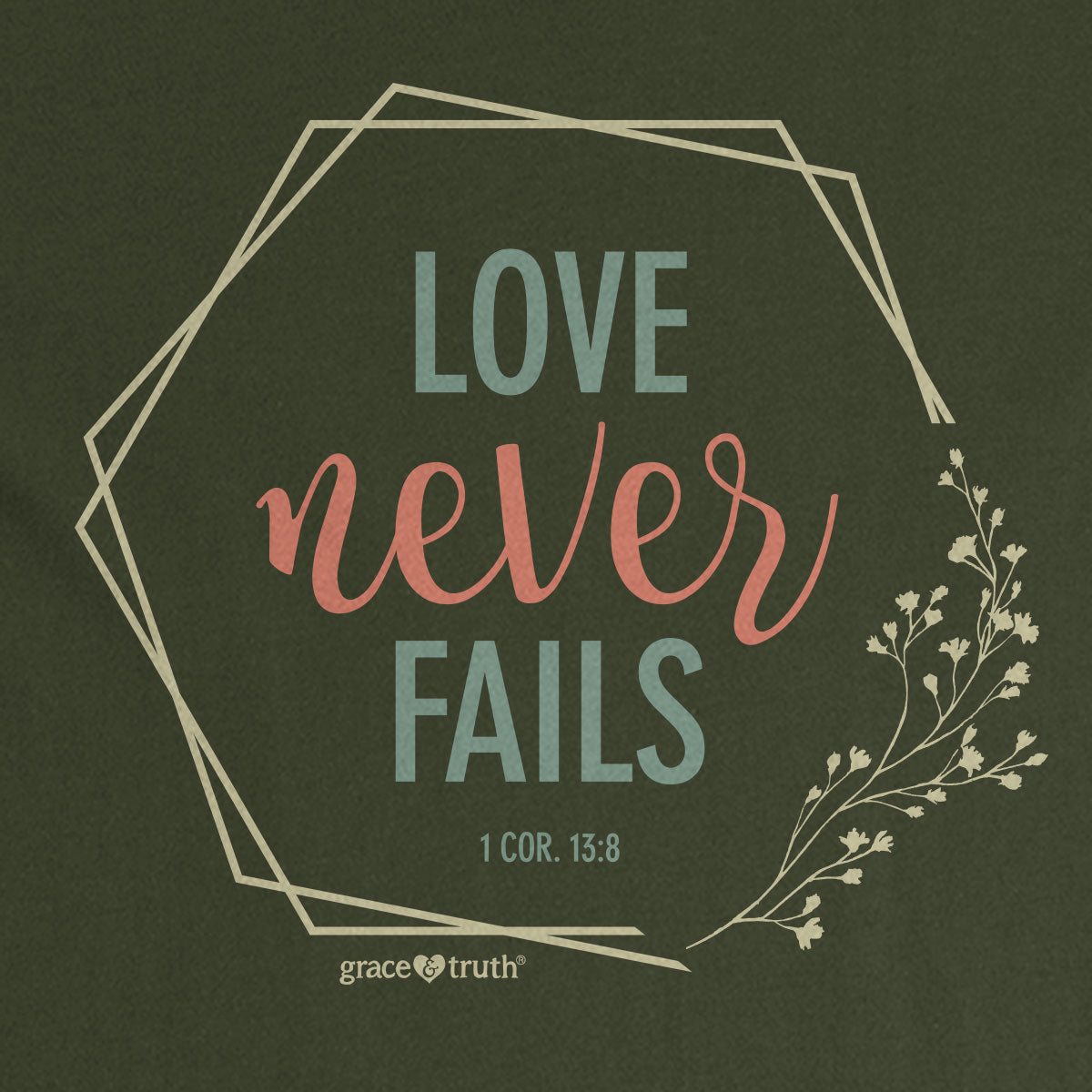 grace & truth Womens V-Neck T-Shirt Love Never Fails Hoodie, Sweatshirt | CiraTrend.com (Image 2)