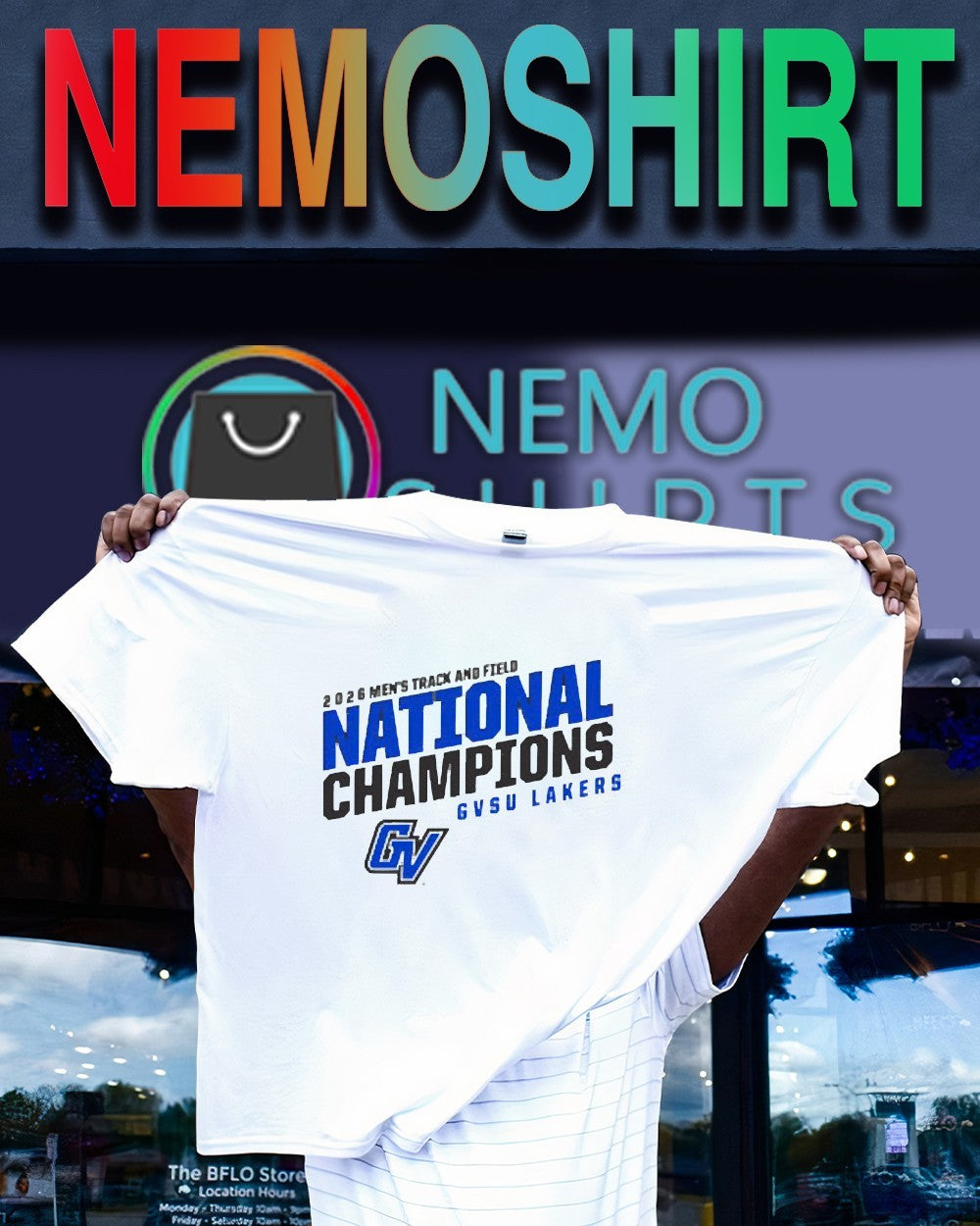 GVSU Lakers 2026 men’s Track and Field national champions shirt