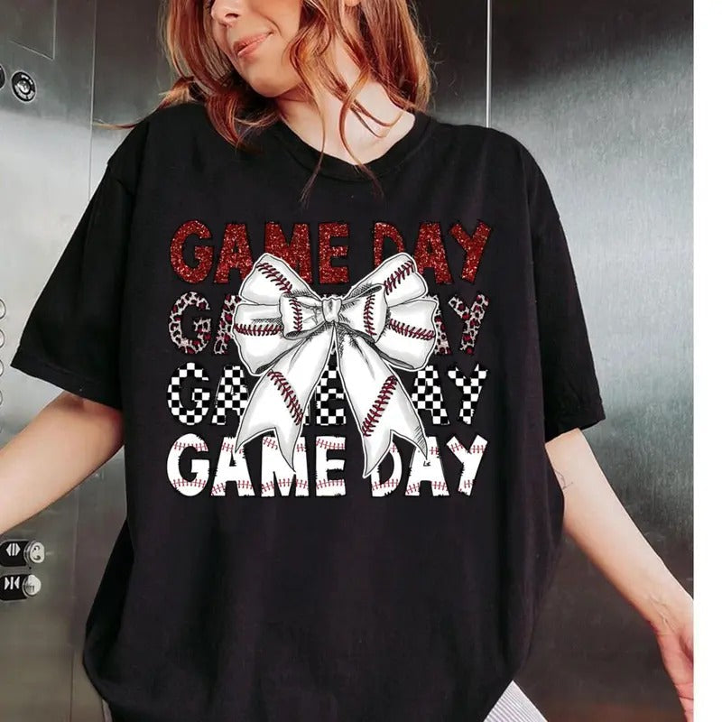 Game Day Baseball Bow, Coquette Baseball, Game Day, Baseball Mom, Baseball Season, Sports, Baseball Shirt Hoodie, Sweatshirt