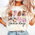 Game Day Football Coquette Bow, Football Mama, Mom, Brushstroke Touchdown Tshirt Hoodie, Sweatshirt | CiraTrend.com