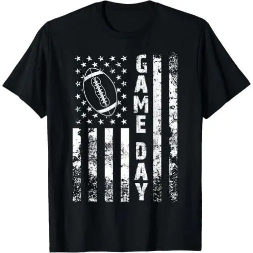 Game Day With Flag American Football Lovers Mom Dad T-Shirt Made in USA Hoodie, Sweatshirt | CiraTrend.com