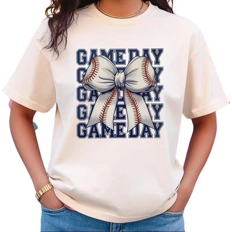 Gameday Coquette Baseball Tshirt, Baseball Mom Shirt, Baseball Season Tee, Bow Shirt Hoodie, Sweatshirt | CiraTrend.com