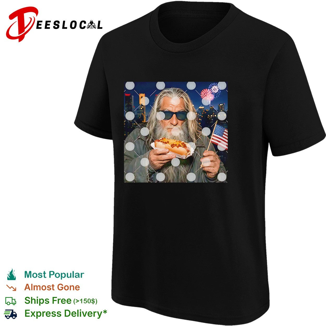 Gandalf Wizard Hot Dog 4th Of July shirt