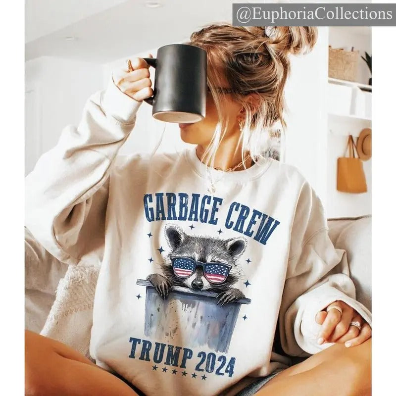 Garbage Crew Tee, Sweater, Hoodie - #TRUMP 2024 , Global Trending Outfits Sweatshirt | CiraTrend.com