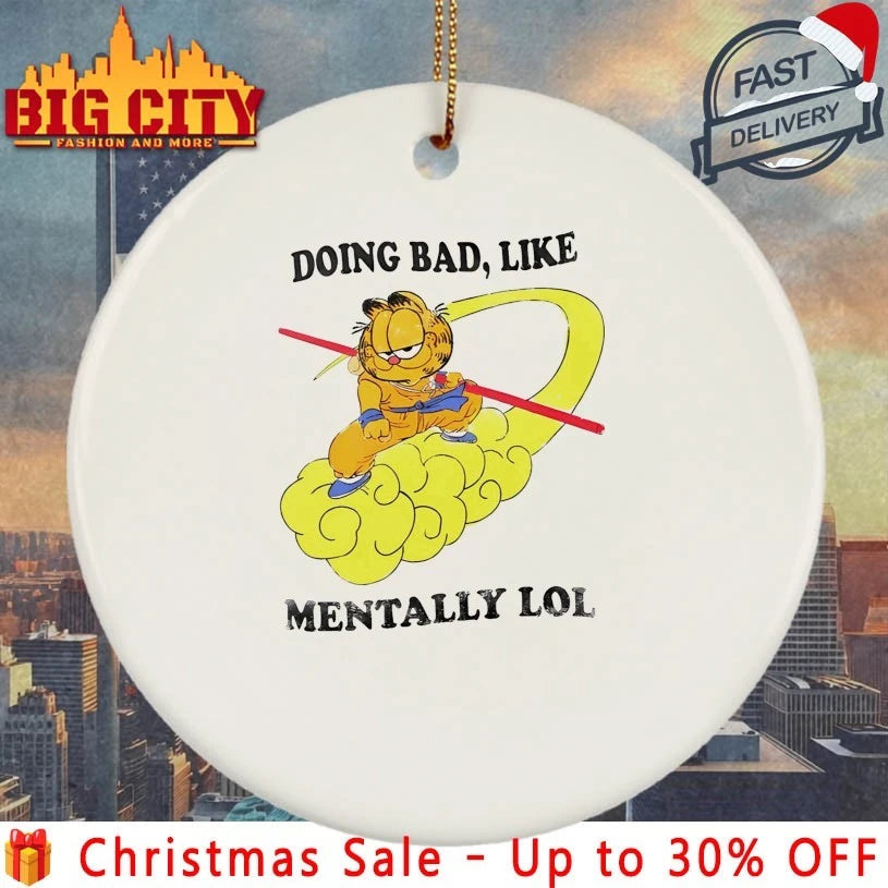 Garfield x Goku Doing Bad Like Mentally Lol shirt