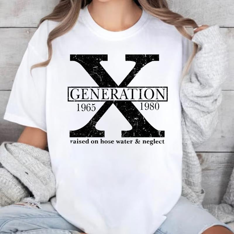 Generation X Shirt , GenX shirt Raised on Hose Water and Neglect Shirt Generation X Hoodie Cotton Top Womenswear Check...