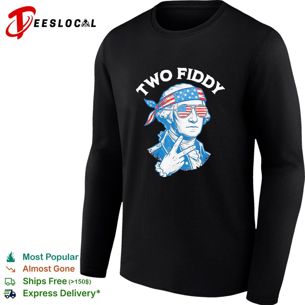 George Washington smoking Two Fiddy black background shirt