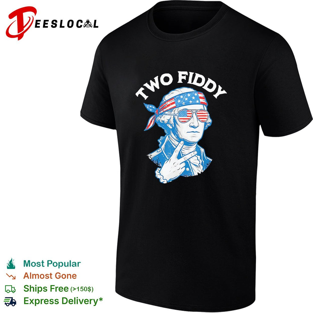 George Washington smoking Two Fiddy black background shirt