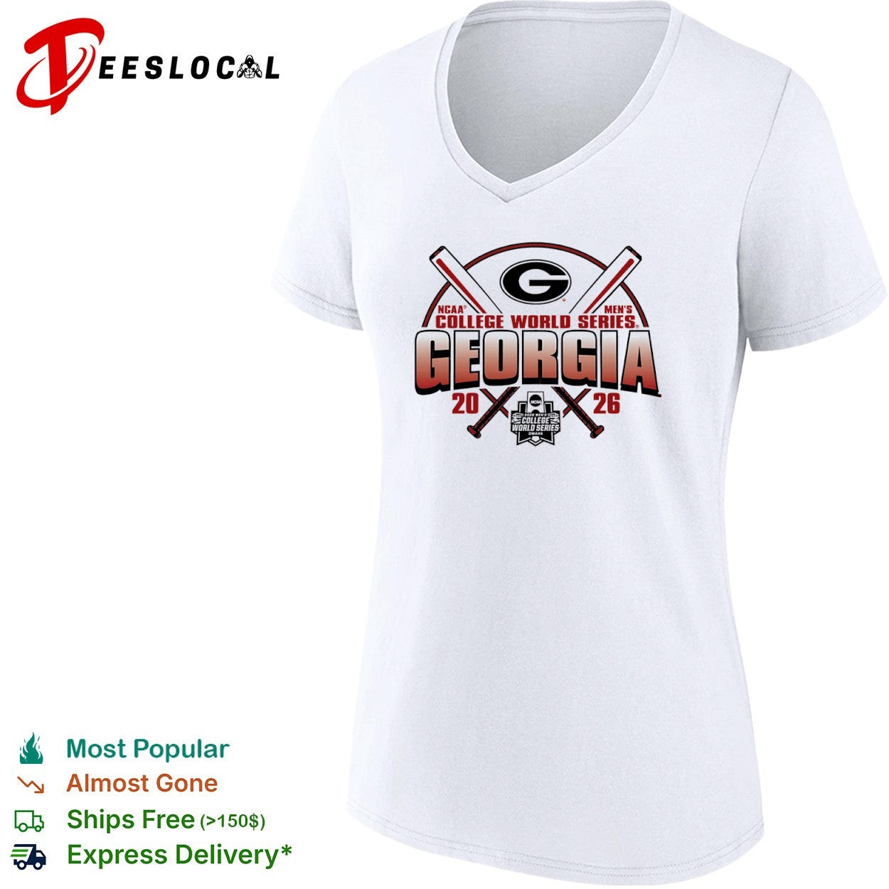 Georgia Bulldogs NCAA College World Series 2026 Baseball Omaha championship shirt