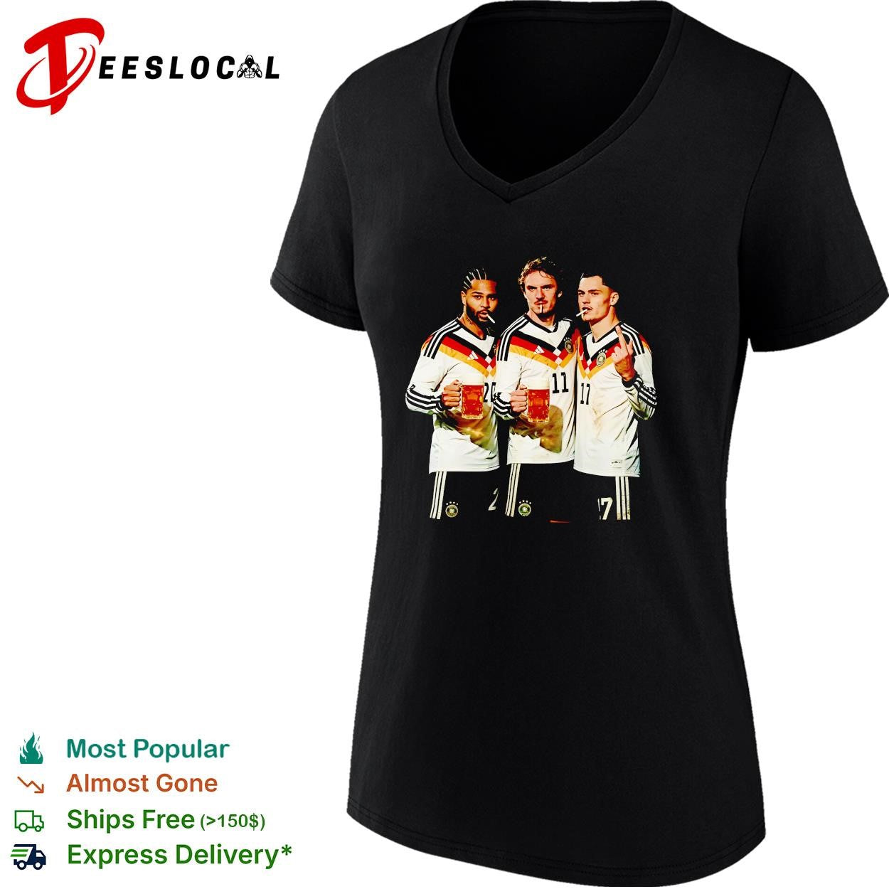 Germany national soccer team beer and cigarette smoking players shirt