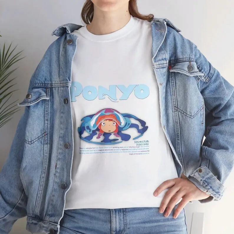Ghibli Ponyo Cute T-Shirt, Ponyo T-Shirt, Ghibli Shirt, Anime Tee, Ghibli Apparel, Anime Merch Hoodie, Sweatshirt