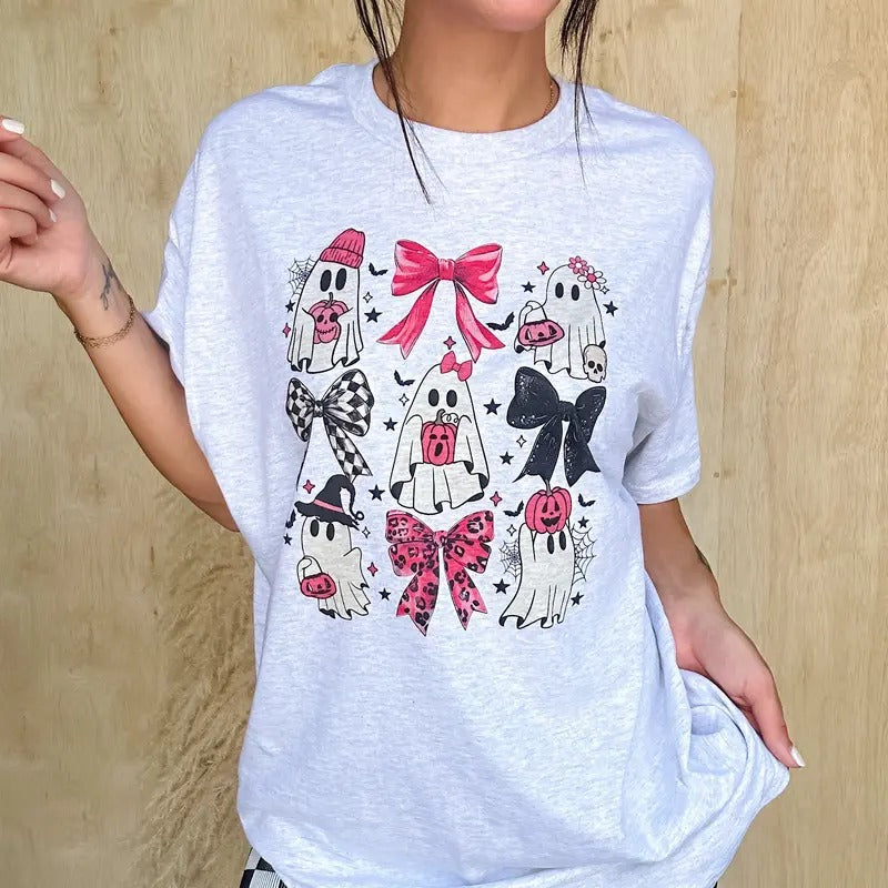 Ghost Bows Graphic Top T-Shirts, Hoodie, Sweatshirt | CiraTrend.com