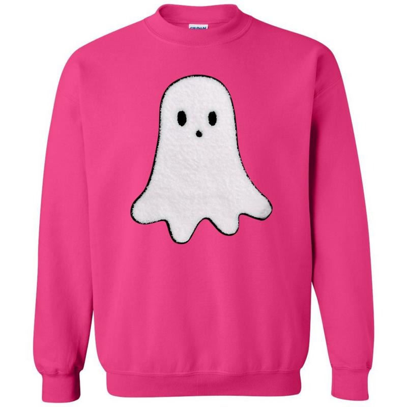 Ghost Fluffy Patch Sweatshirt T-Shirts, Hoodie | CiraTrend.com