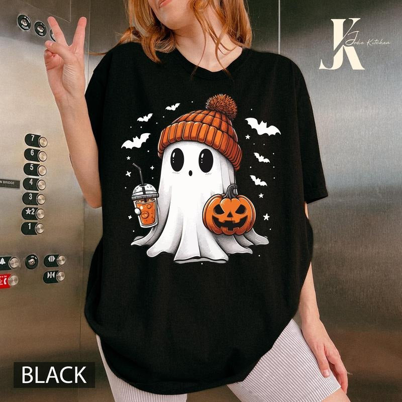 Ghost Halloween Shirt Crew, Cute Ghost Shirt, Womens Halloween Shirt, Cute Fall Shirt, Spooky Season Shirt, Gift For...