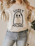 Ghost Malone Sweatshirt, Halloween Sweatshirt, Funny Halloween Crewneck, Cute Ghost Hoodie T-Shirts | CiraTrend.com