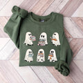 Ghost Reading Books Sweater, Bookish Halloween Sweatshirt, Halloween Teacher Gift, Ghost Crewneck, Librarian Halloween,...