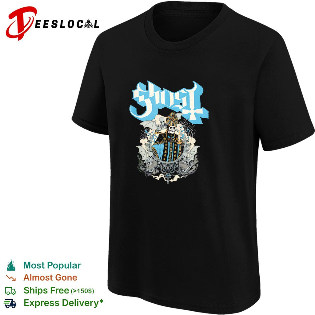 Ghost band skeleton pope crest shirt