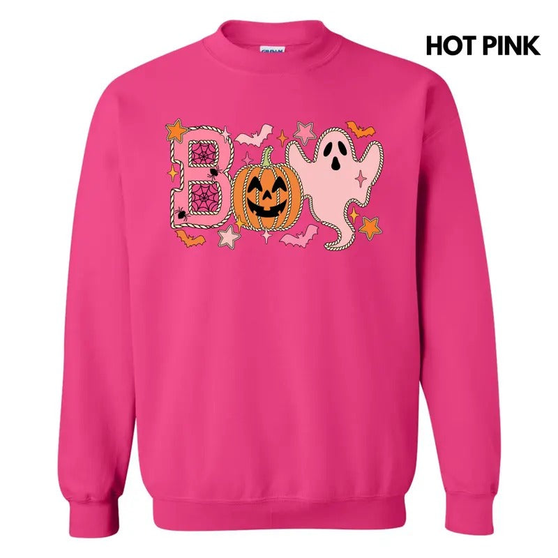 Ghostly Pink BOO Sweatshirt 'NLB' T-Shirts, Hoodie | CiraTrend.com