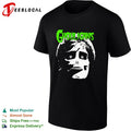 Ghouligans classic horror punk skull face green typography shirt