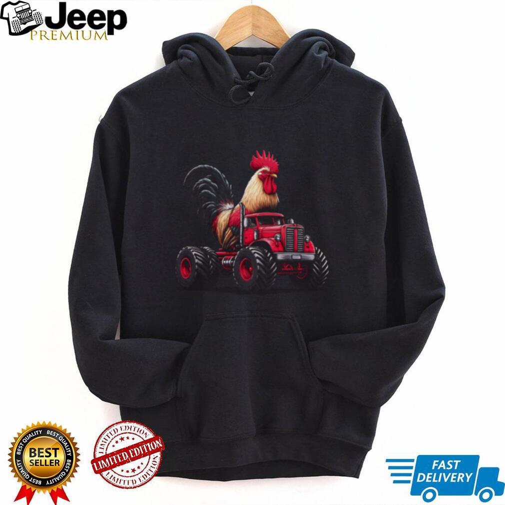 Giant Rooster Monster Truck Farm Humor Graphic T Shirt