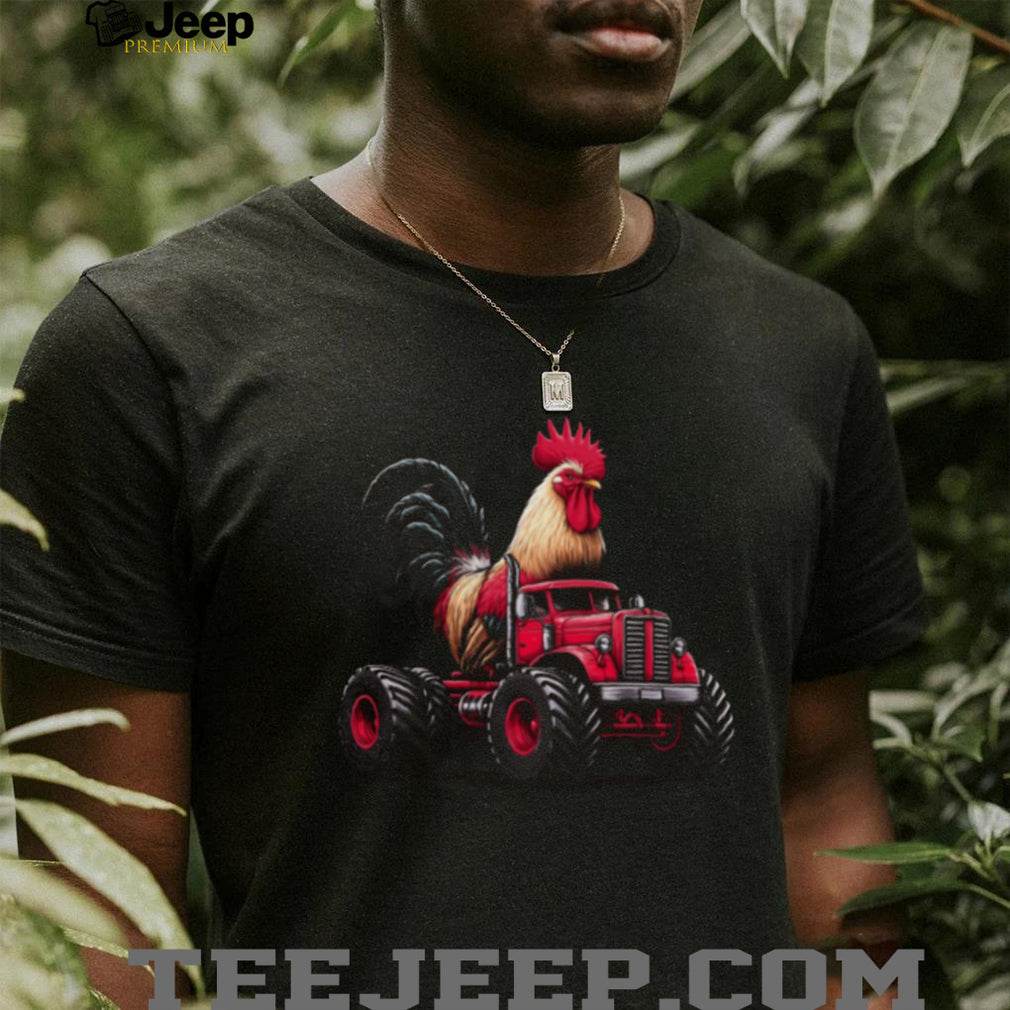 Giant Rooster Monster Truck Farm Humor Graphic T Shirt