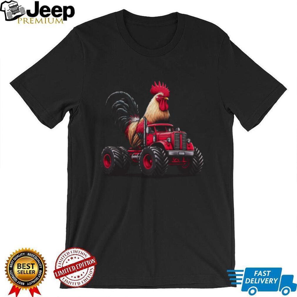 Giant Rooster Monster Truck Farm Humor Graphic T Shirt