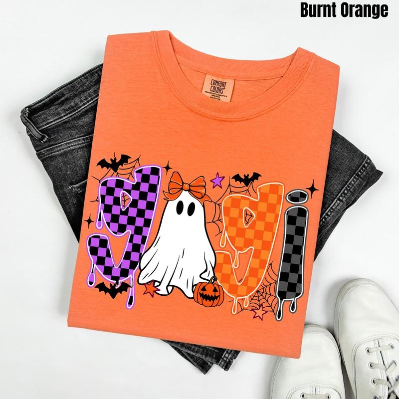 Gigi Ghostly Checkered Comfort Colors T-Shirt 'NLB' Hoodie, Sweatshirt | CiraTrend.com