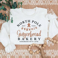 Gingerbread Bakery Christmas Sweatshirt, North Pole Sweater, Women Xmas Gift, Trendy Christmas Sweatshirts, Merry...