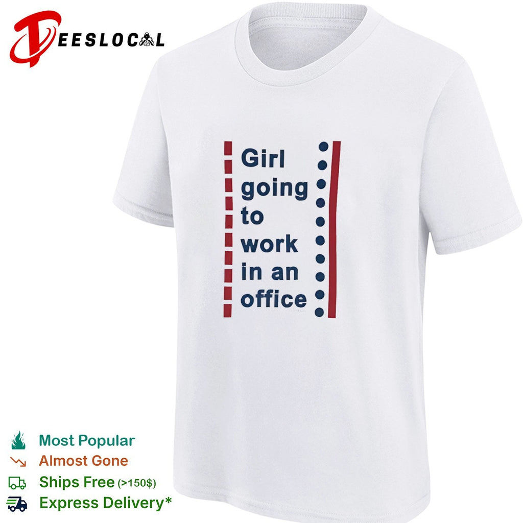 Girl going to work in an office lines shirt