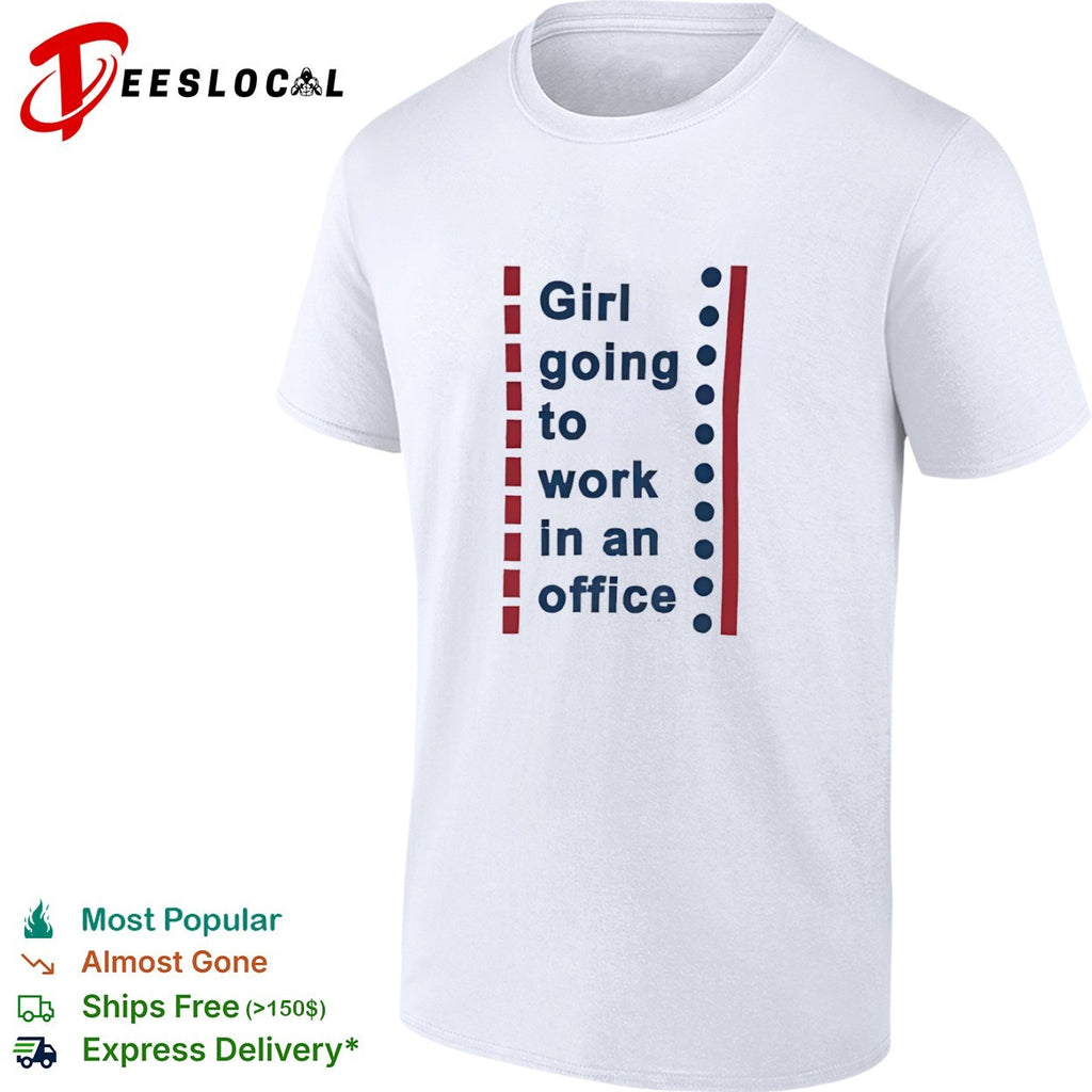 Girl going to work in an office lines shirt
